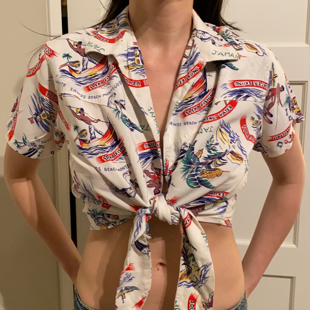 Issa London Vintage Jamaican Tie Up Top